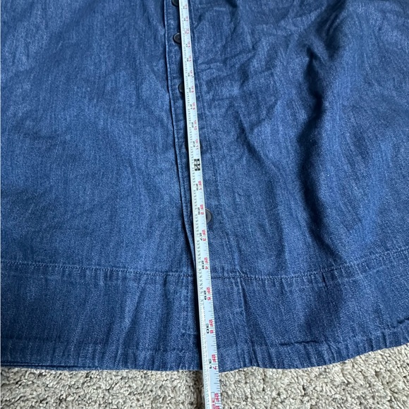 Gap Denim Western Yoke Midi Skirt 12 31 Dark Wash Cottagecore Rodeo Boho pockets - Picture 10 of 11